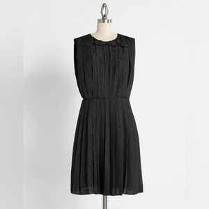 NWT ModCloth The Pleat-est Things Black Mini Dress M
